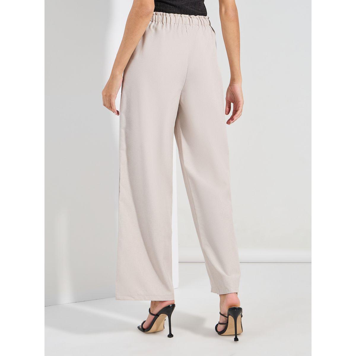 Styli Straight Fit Linen Look Pants with Drawstrings-women-clothing-bottoms-trousers-image-4