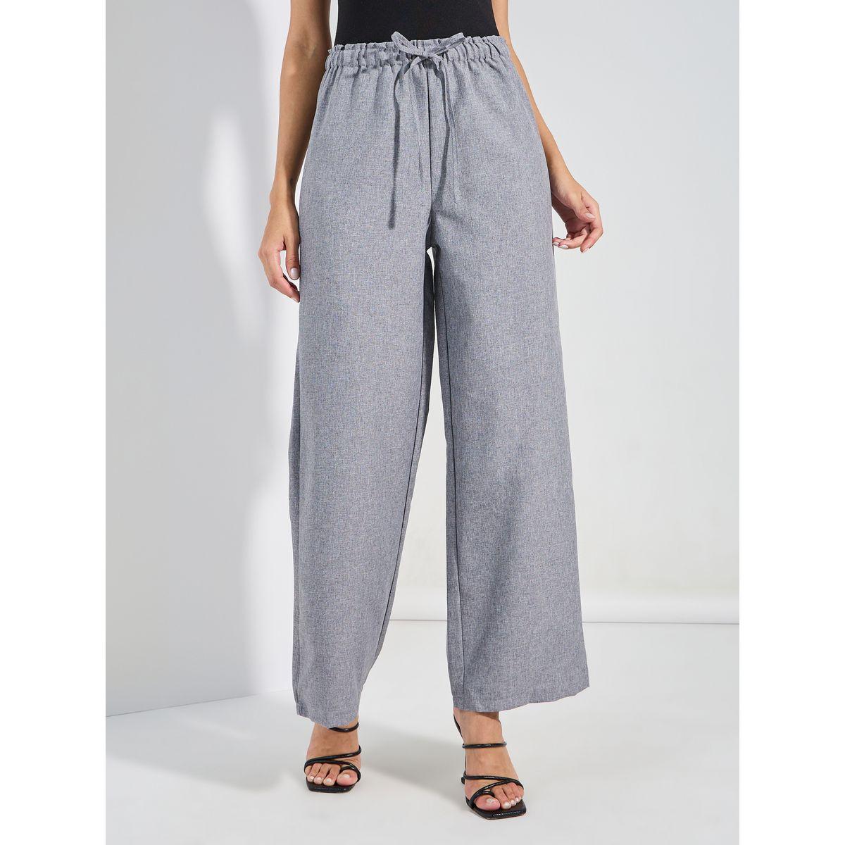 Styli Straight Fit Linen Look Pants with Drawstrings-women-clothing-bottoms-trousers-image-1