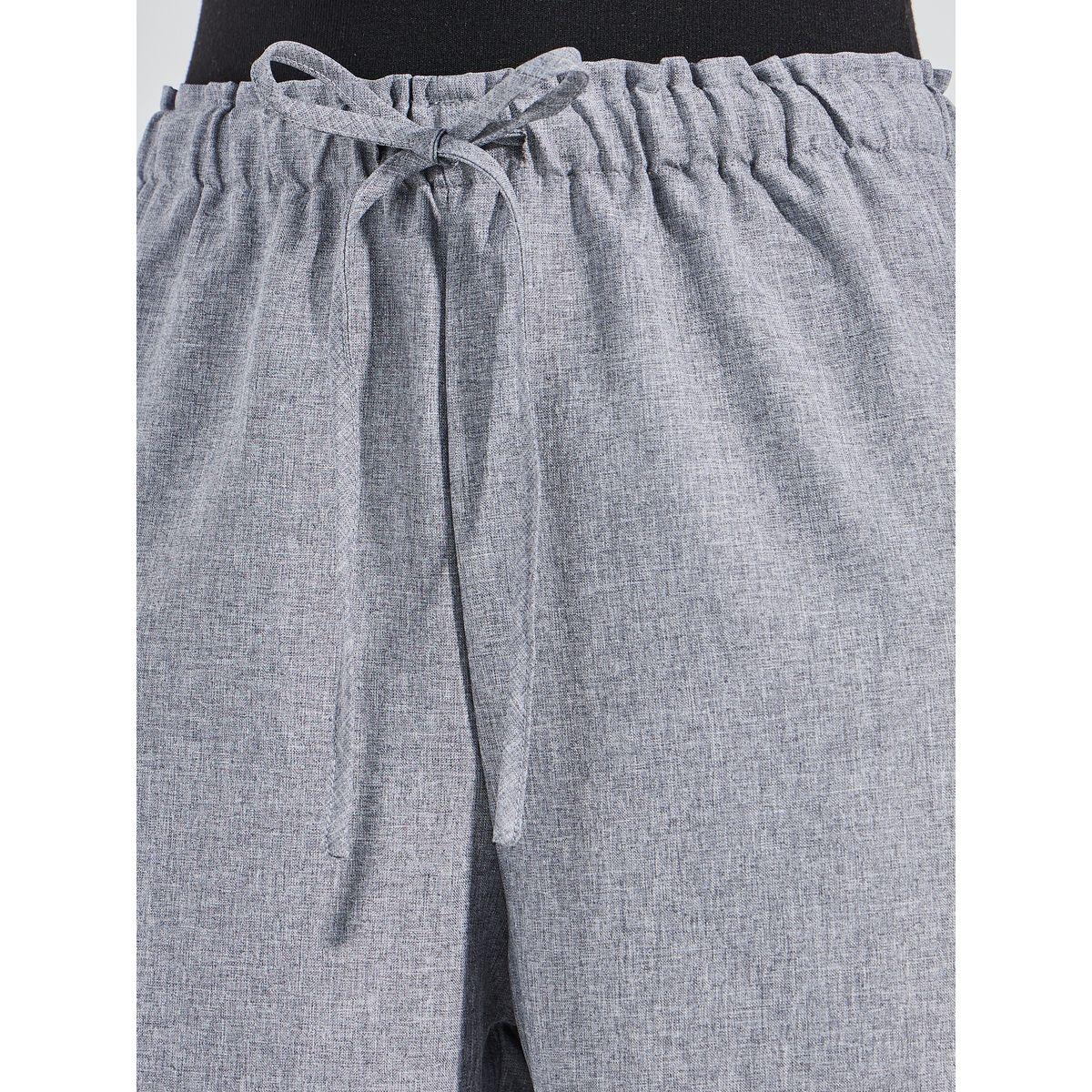 Styli Straight Fit Linen Look Pants with Drawstrings-women-clothing-bottoms-trousers-image-3