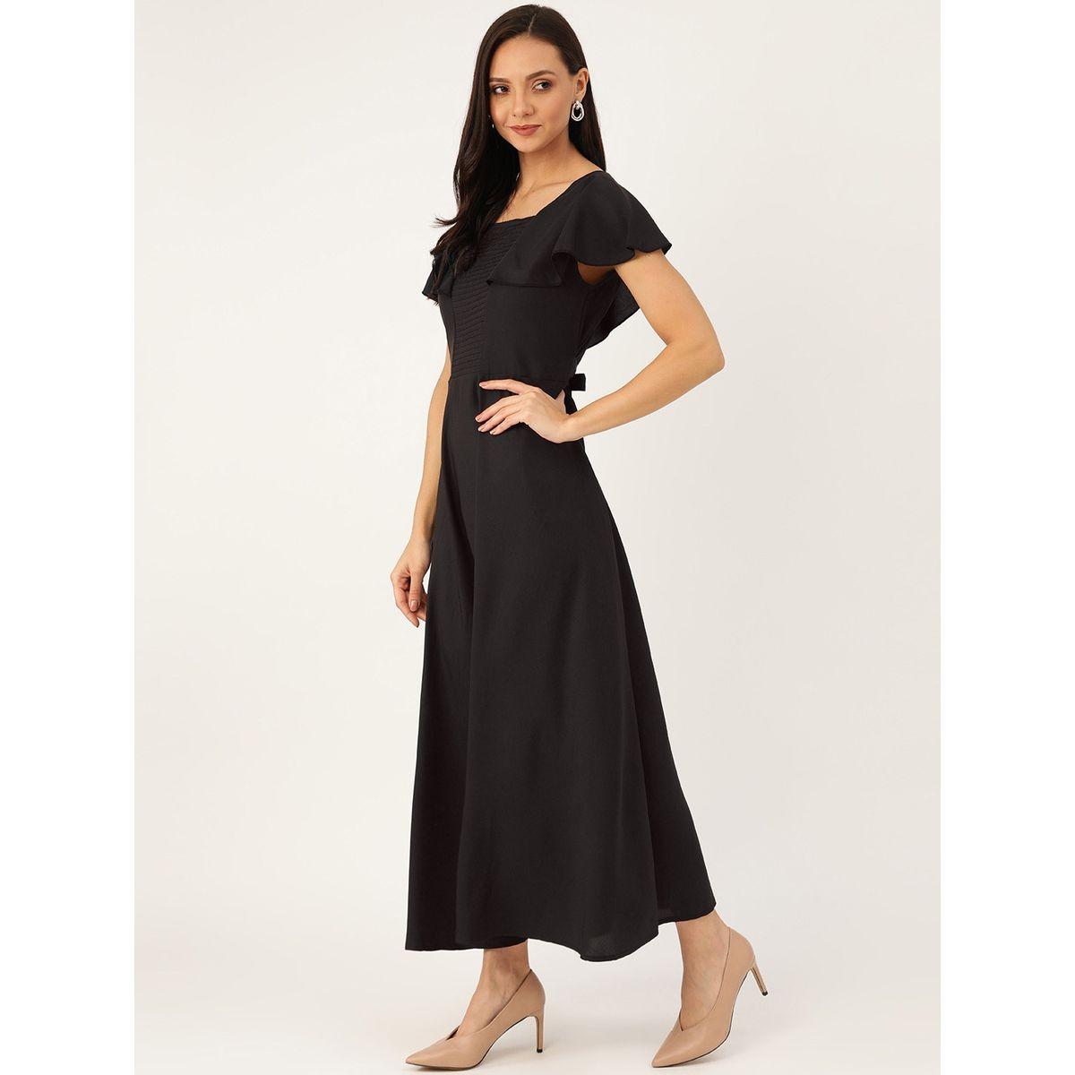 U&F X Styli  Square Neck A-Line Maxi Dress with Frill Sleeves-women-clothing-dresses-image-3