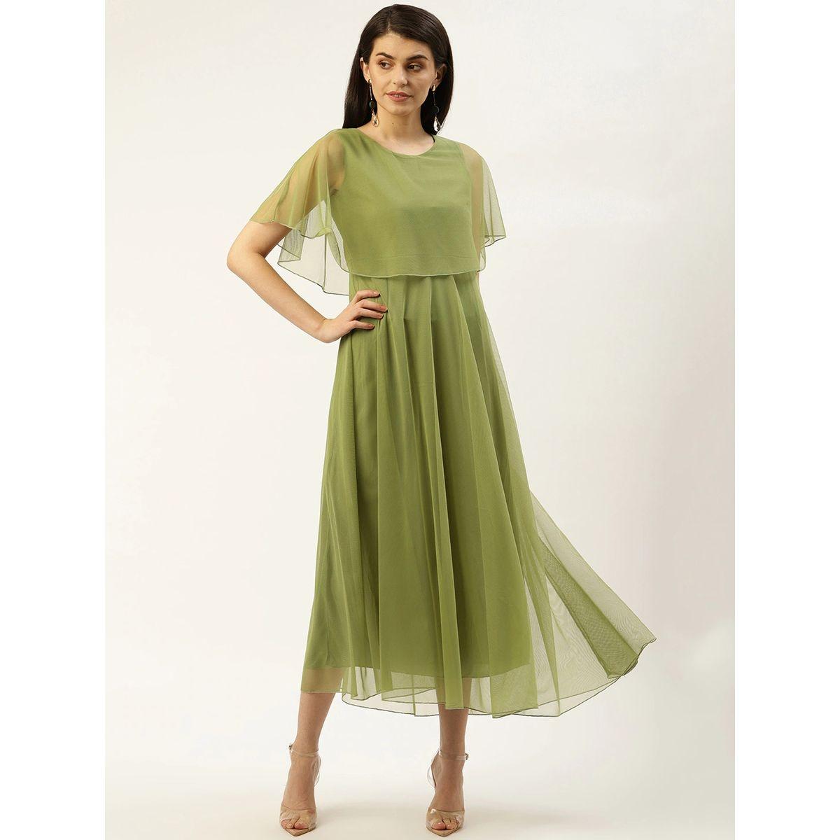 U&F X Styli  Mesh Cape Layer A-Line Midi Dress-women-clothing-dresses-image-1