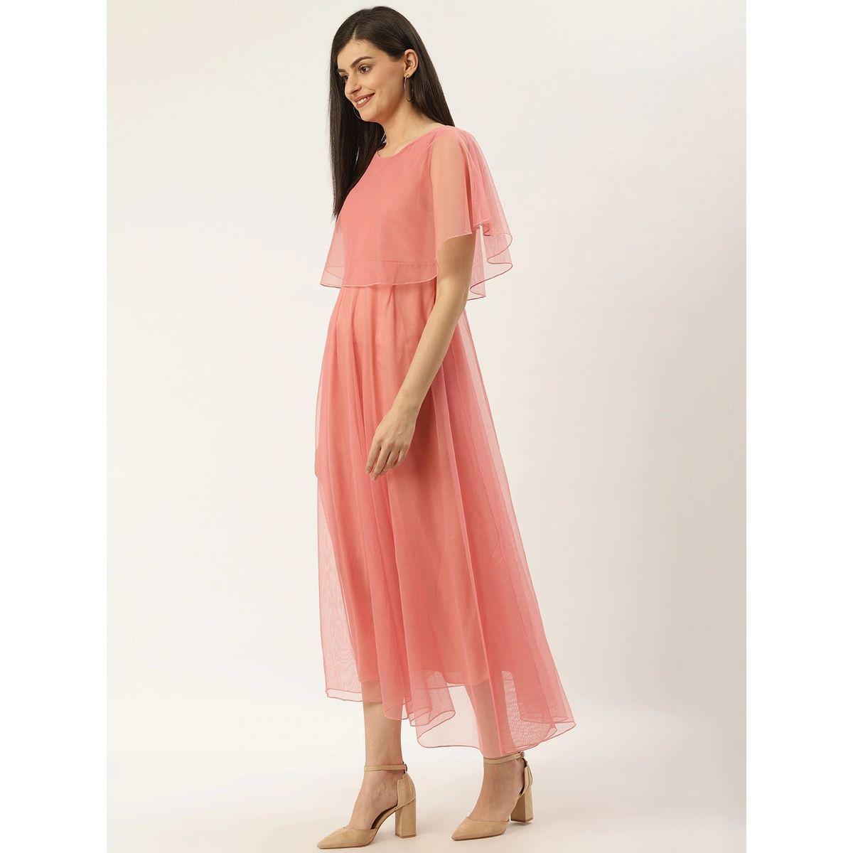 فستان ميدي مزين بطبقة رداء شبكية يو آند إف × ستايلي-women-clothing-dresses-image-2