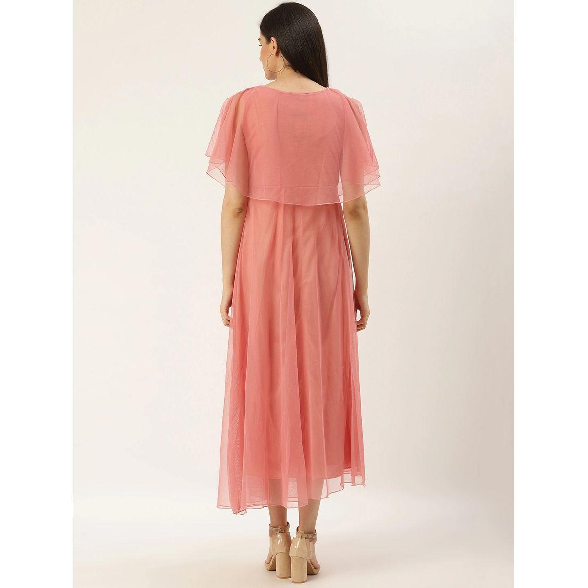 فستان ميدي مزين بطبقة رداء شبكية يو آند إف × ستايلي-women-clothing-dresses-image-3