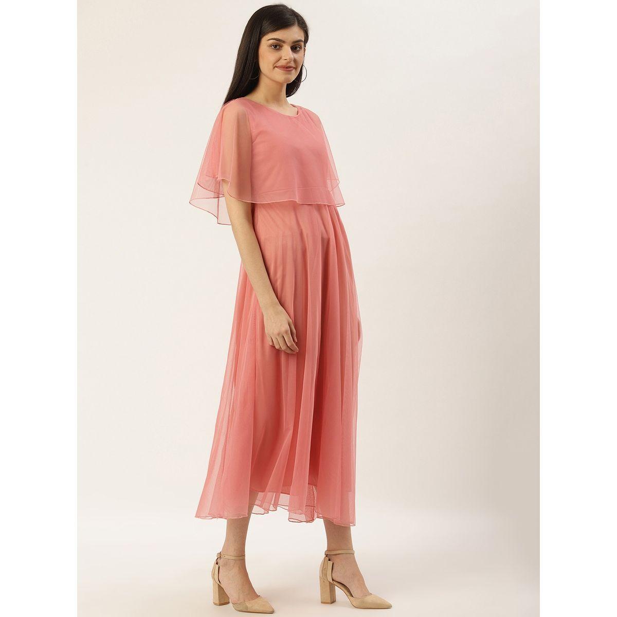 فستان ميدي مزين بطبقة رداء شبكية يو آند إف × ستايلي-women-clothing-dresses-image-4