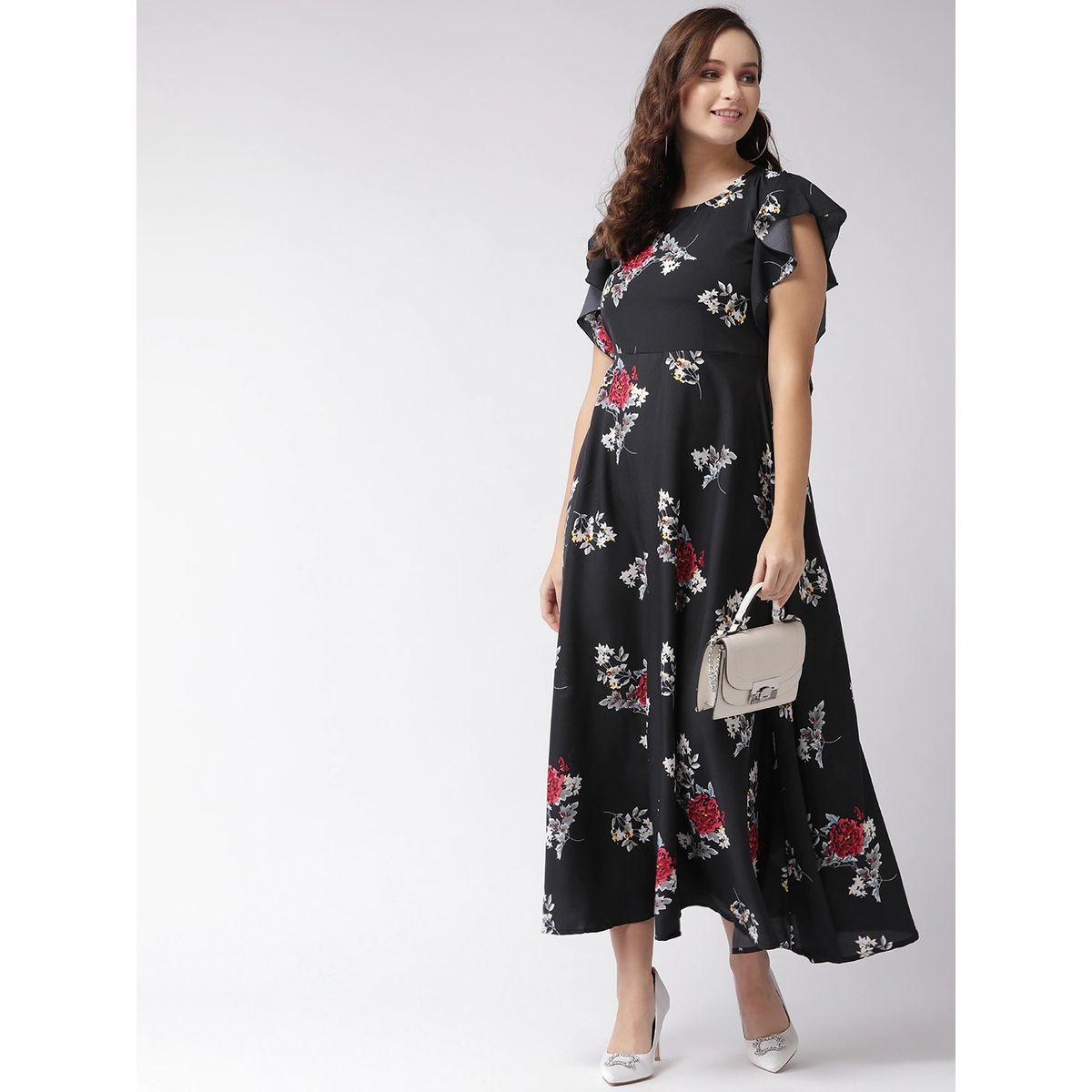 U&F X Styli  Floral Print A-Line Maxi Dress with Frill Sleeves-women-clothing-dresses-image-4