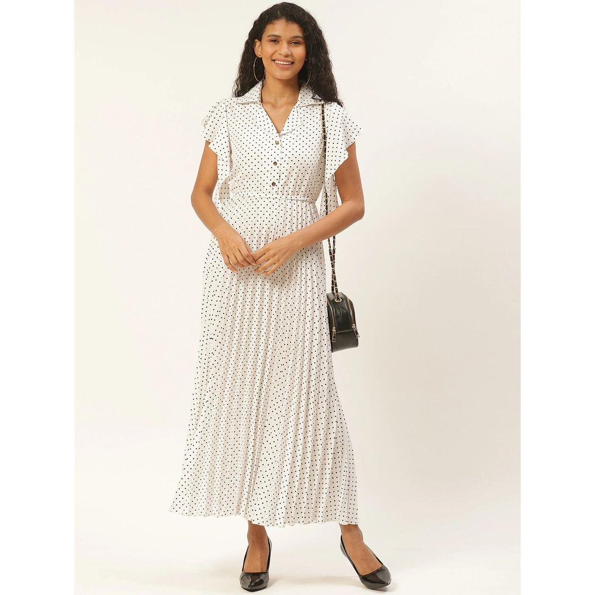 U&F X Styli  Pleated Polka Dot Print A-Line Maxi Dress-women-clothing-dresses-image-1
