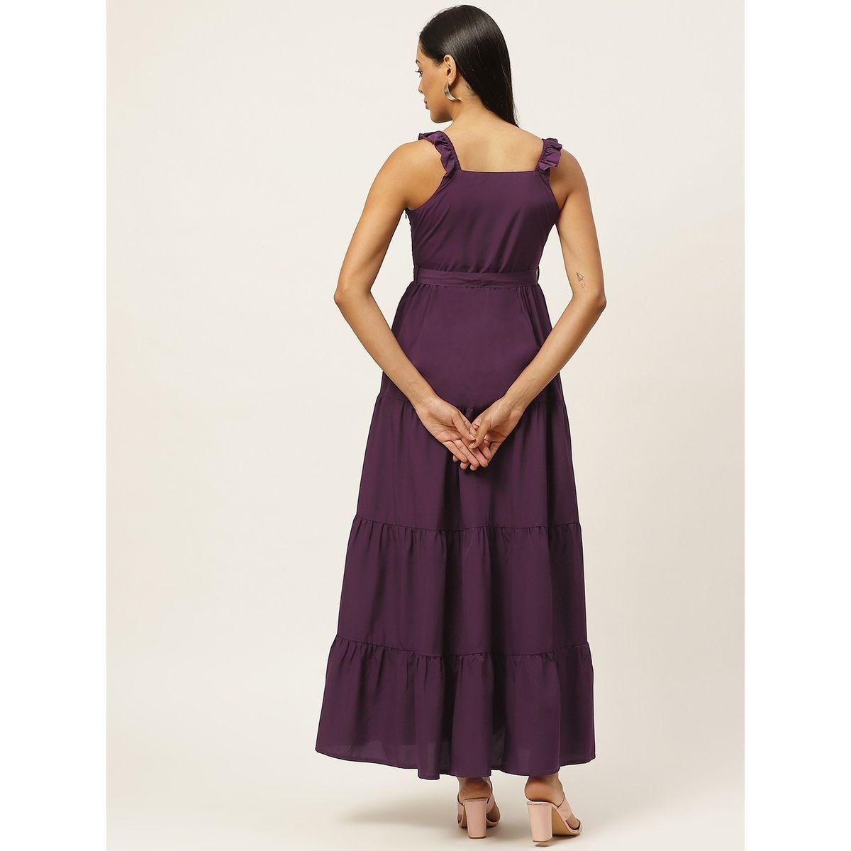 U&F X Styli  Sleeveless Tiered Maxi Dress with Tie Belt-women-clothing-dresses-image-2