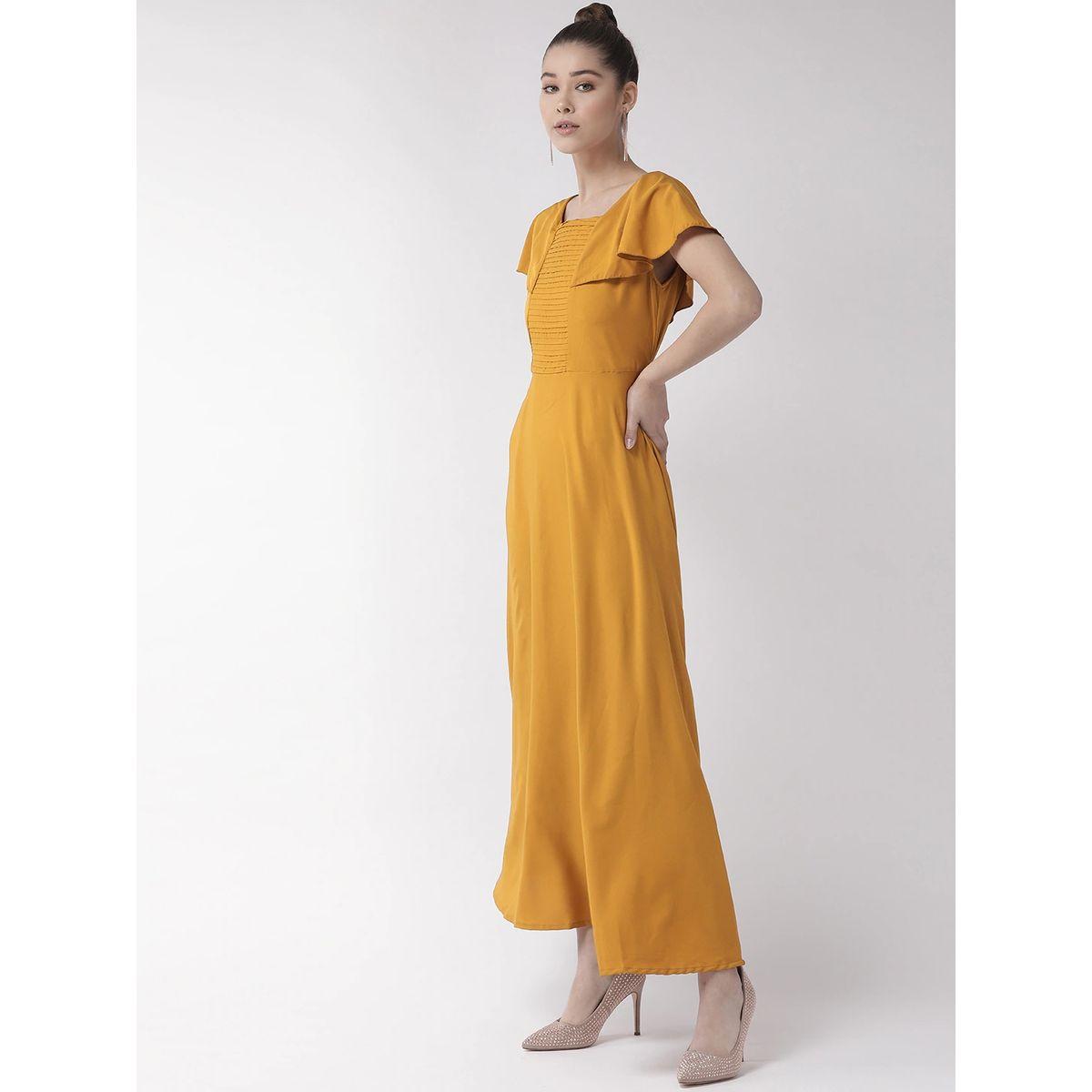 U&F X Styli  Square Neck A-Line Maxi Dress with Frill Sleeves-women-clothing-dresses-image-2