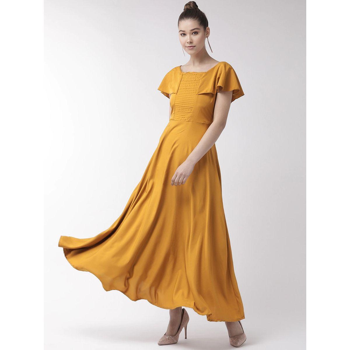 U&F X Styli  Square Neck A-Line Maxi Dress with Frill Sleeves-women-clothing-dresses-image-3