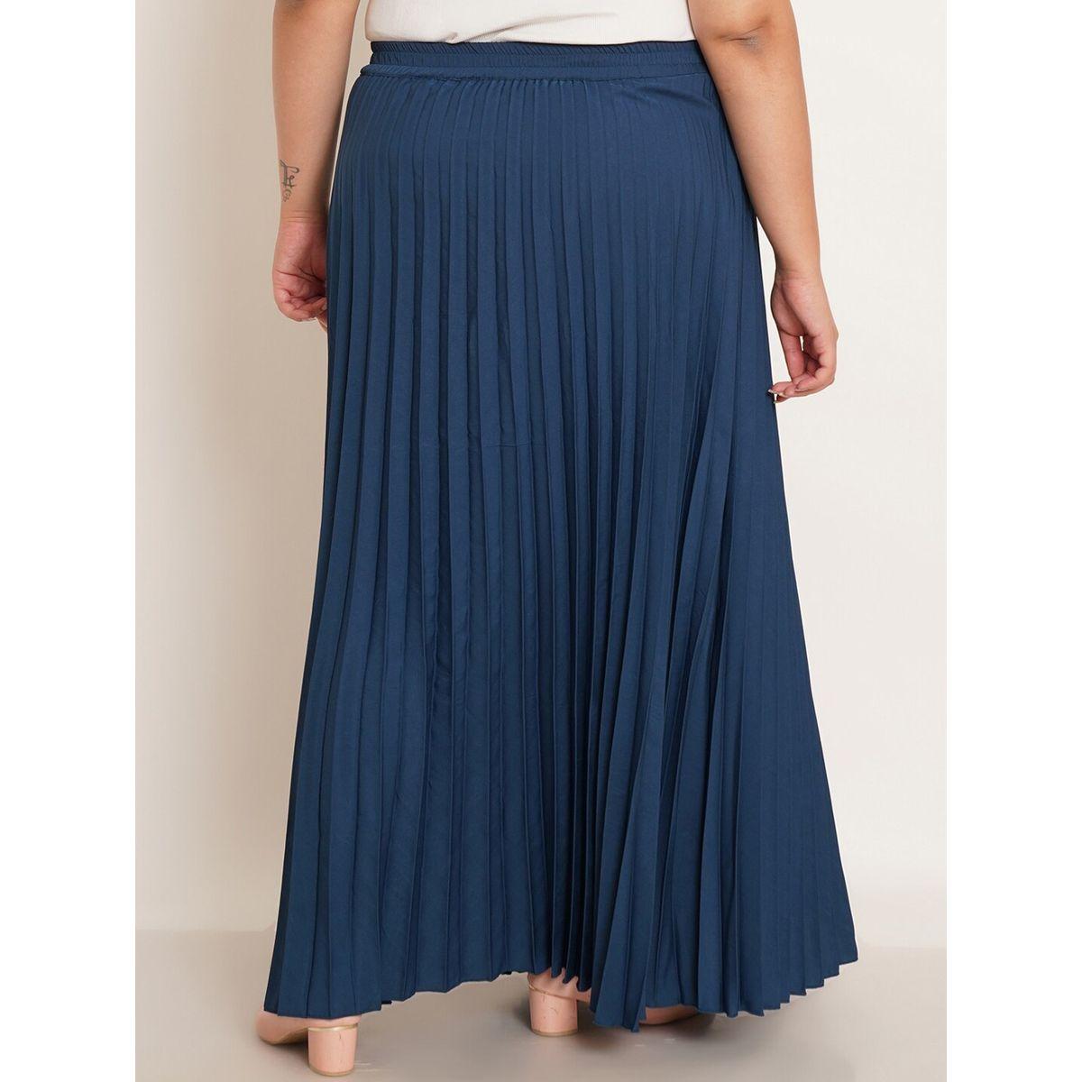 تنورة طويل بمقاس كبير مع كسرات يو آند إف × ستايلي-women-clothing-bottoms-skirts-image-2
