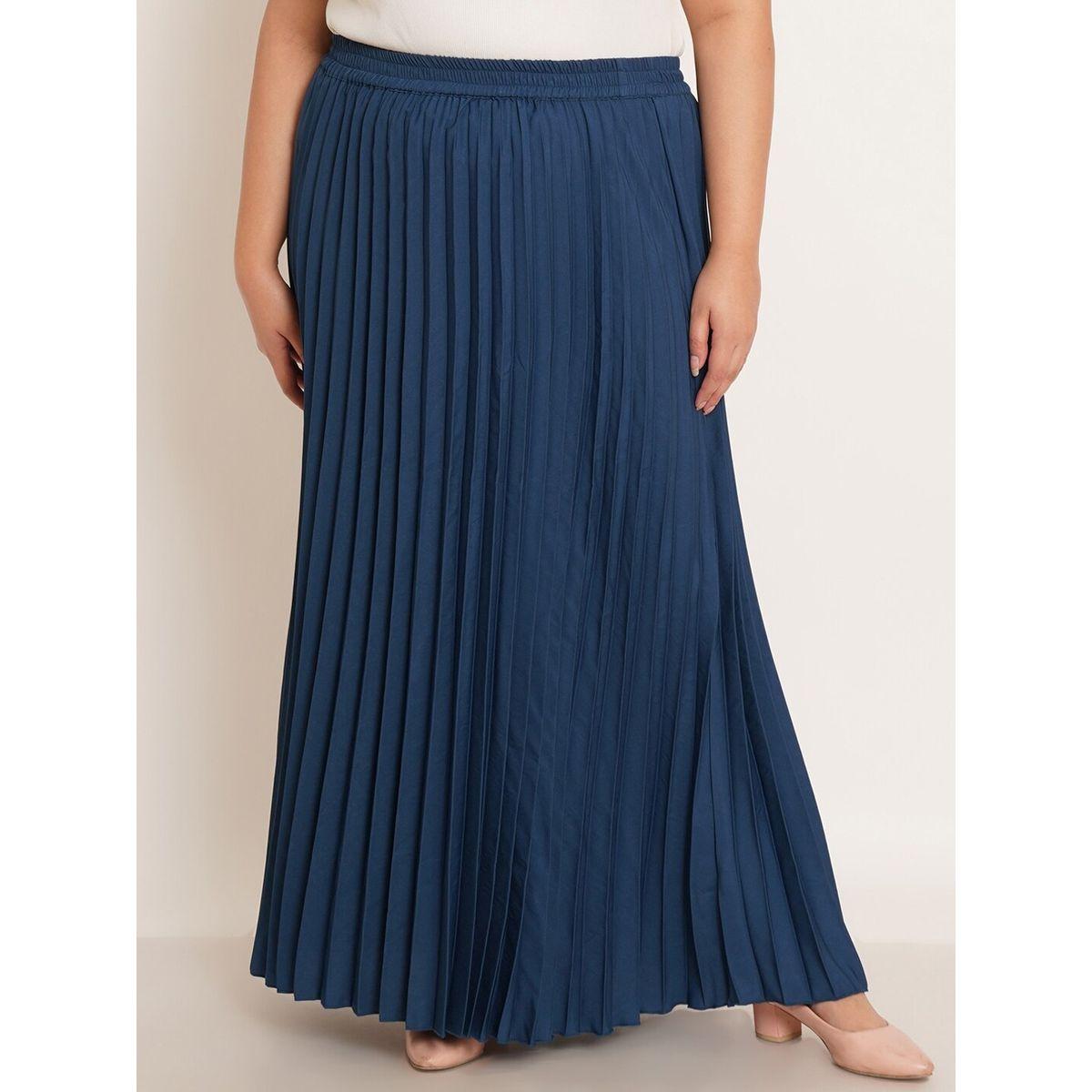 تنورة طويل بمقاس كبير مع كسرات يو آند إف × ستايلي-women-clothing-bottoms-skirts-image-3