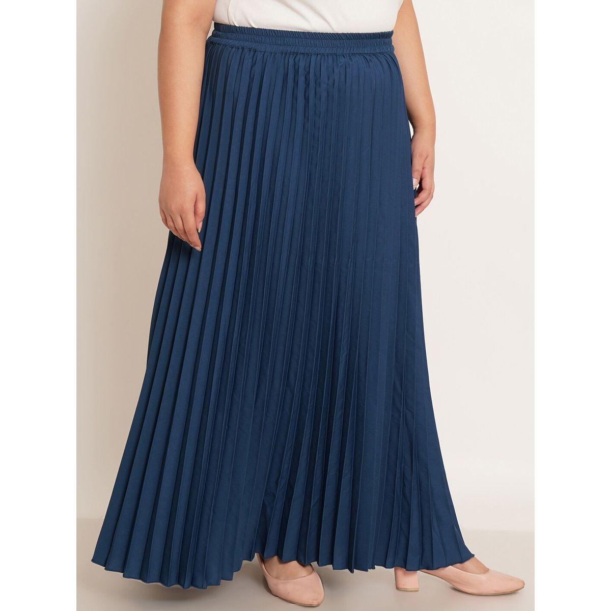 تنورة طويل بمقاس كبير مع كسرات يو آند إف × ستايلي-women-clothing-bottoms-skirts-image-4