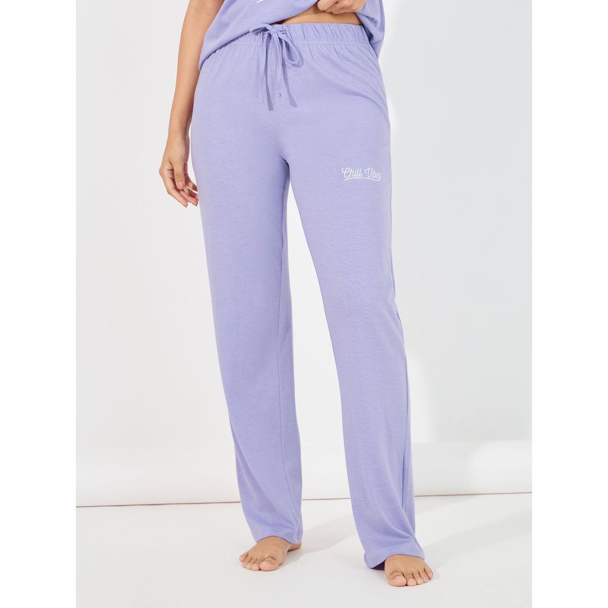 طقم من بنطال بيجاما مع تيشيرت بأكتاف منخفضة-women-clothing-nightwear-pyjamas-longsets-image-6