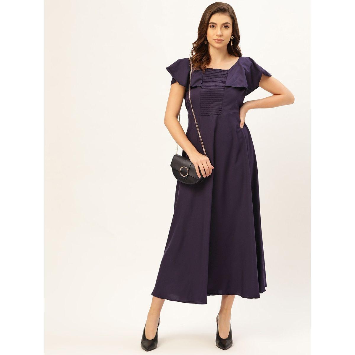 U&F X Styli  Square Neck A-Line Maxi Dress with Frill Sleeves-women-clothing-dresses-image-1
