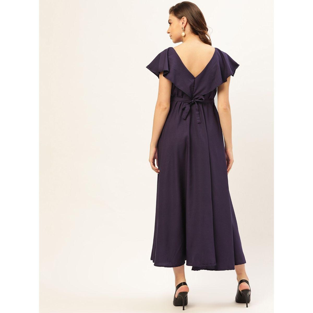U&F X Styli  Square Neck A-Line Maxi Dress with Frill Sleeves-women-clothing-dresses-image-2