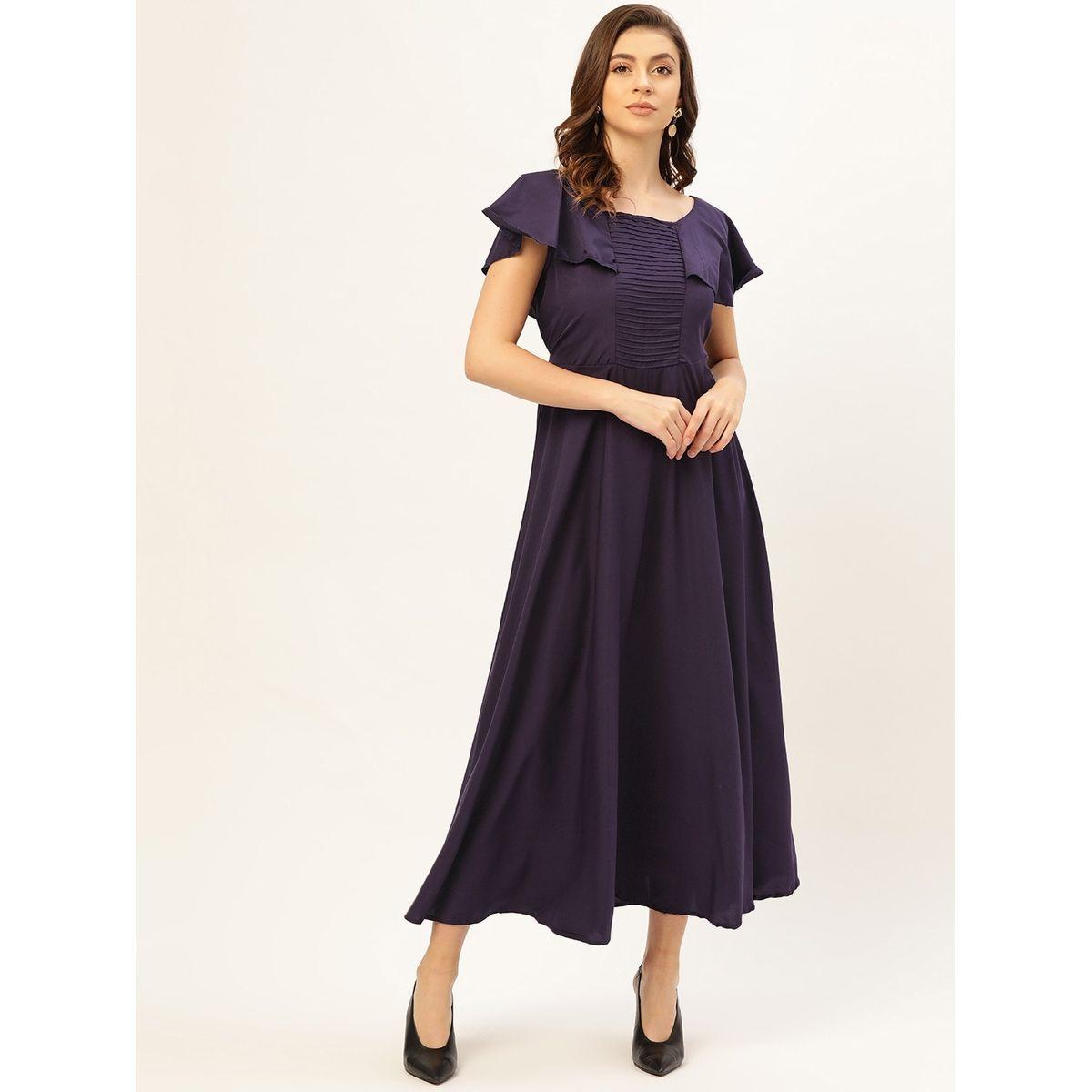 U&F X Styli  Square Neck A-Line Maxi Dress with Frill Sleeves-women-clothing-dresses-image-3