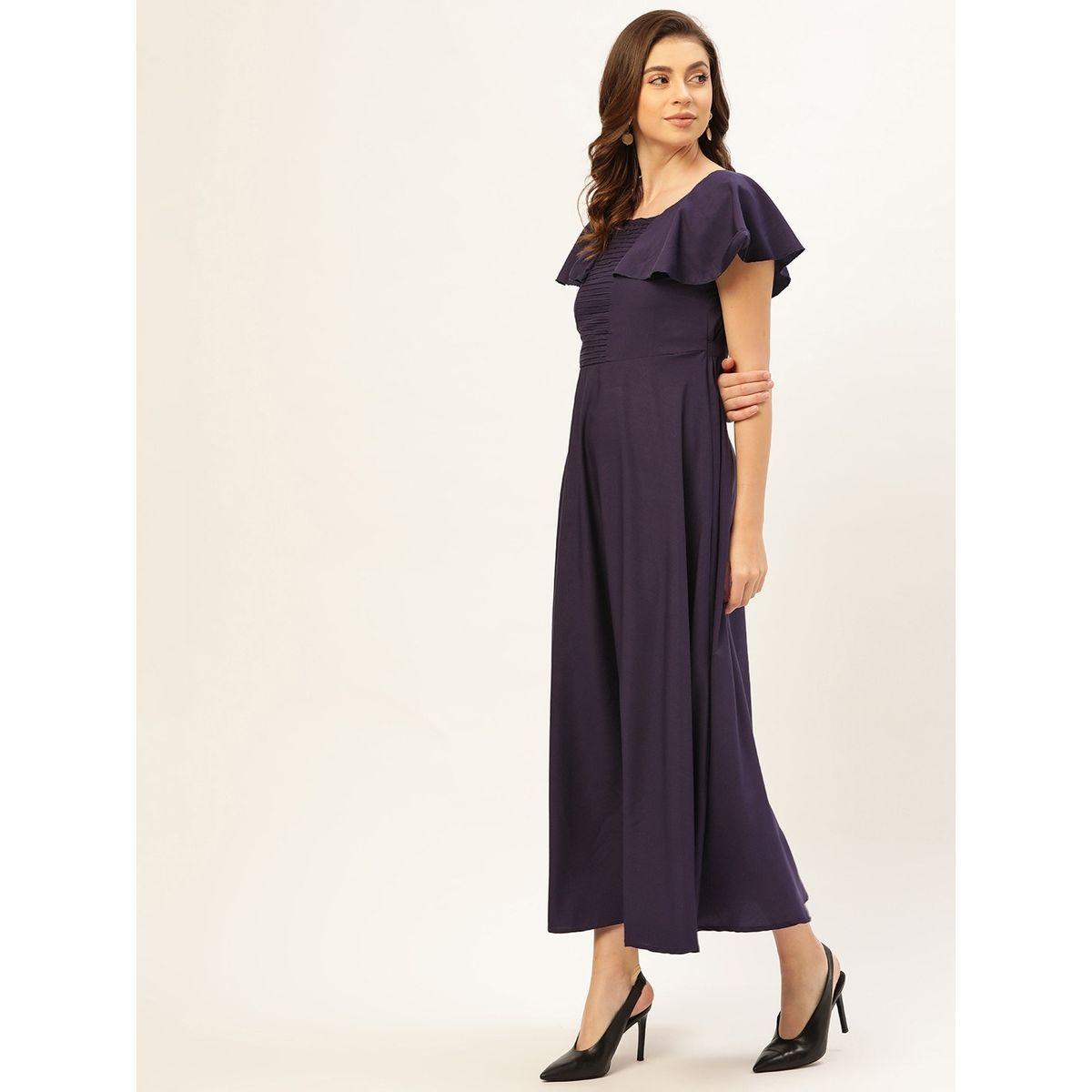 U&F X Styli  Square Neck A-Line Maxi Dress with Frill Sleeves-women-clothing-dresses-image-4