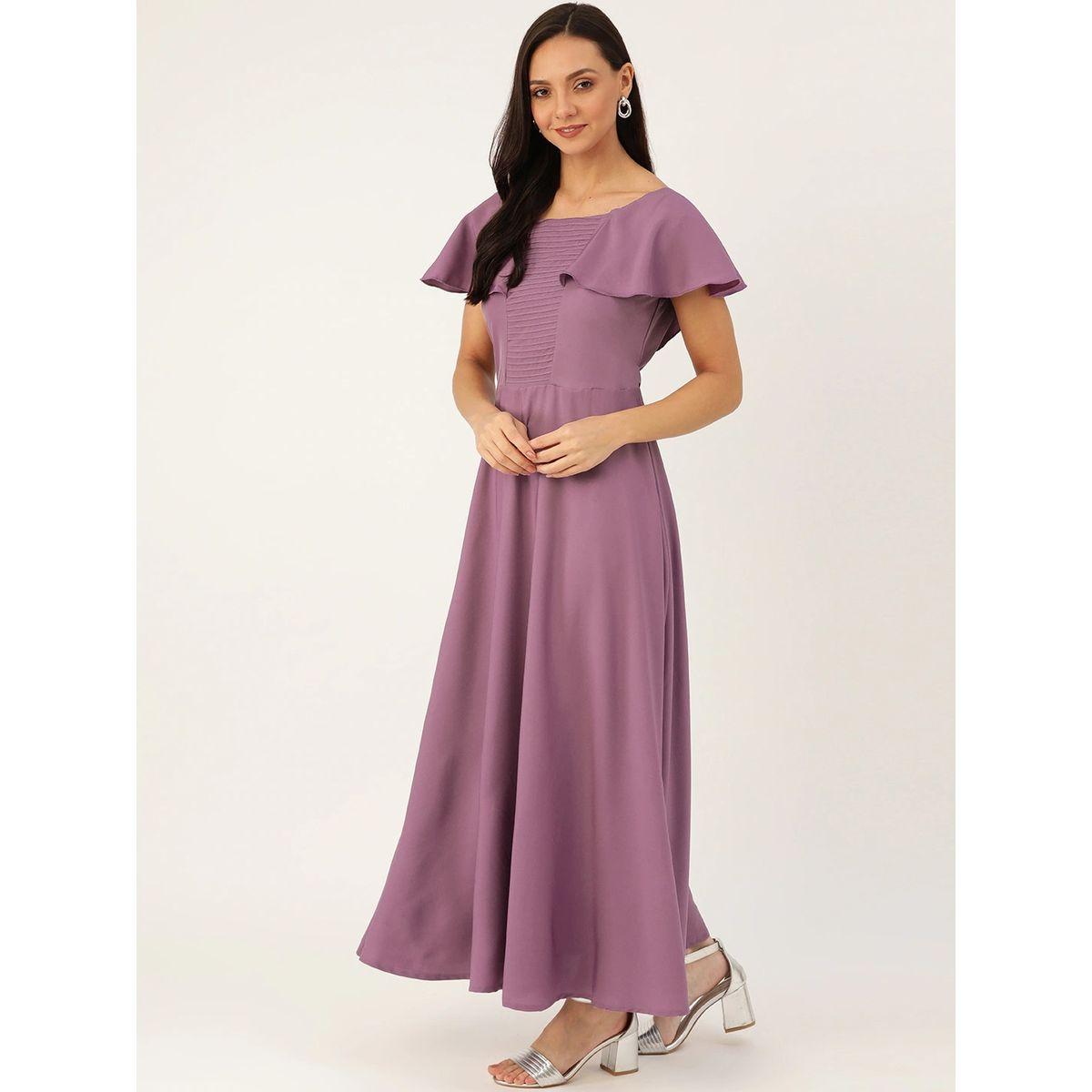 U&F X Styli  Square Neck A-Line Maxi Dress with Frill Sleeves-women-clothing-dresses-image-2