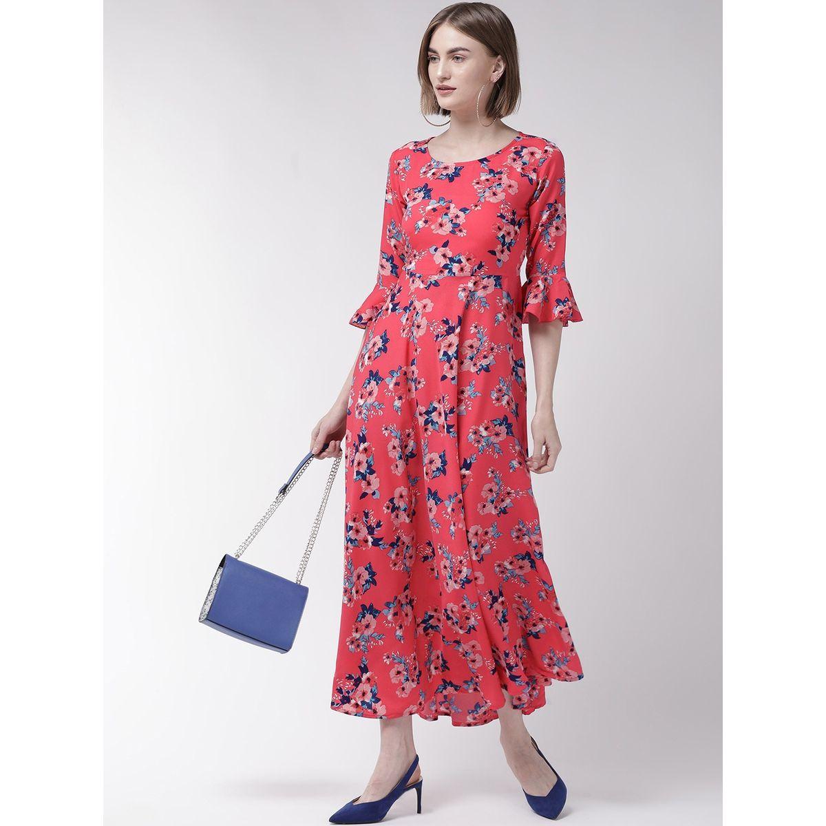فستان طويل مطبع بزهور مع اكمام بنمط جرس يو آند إف × ستايلي-women-clothing-dresses-image-2