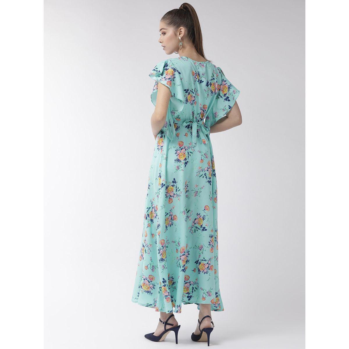 فستان طويل مطبع بزهور واكمام بكشكش يو آند إف × ستايلي-women-clothing-dresses-image-2