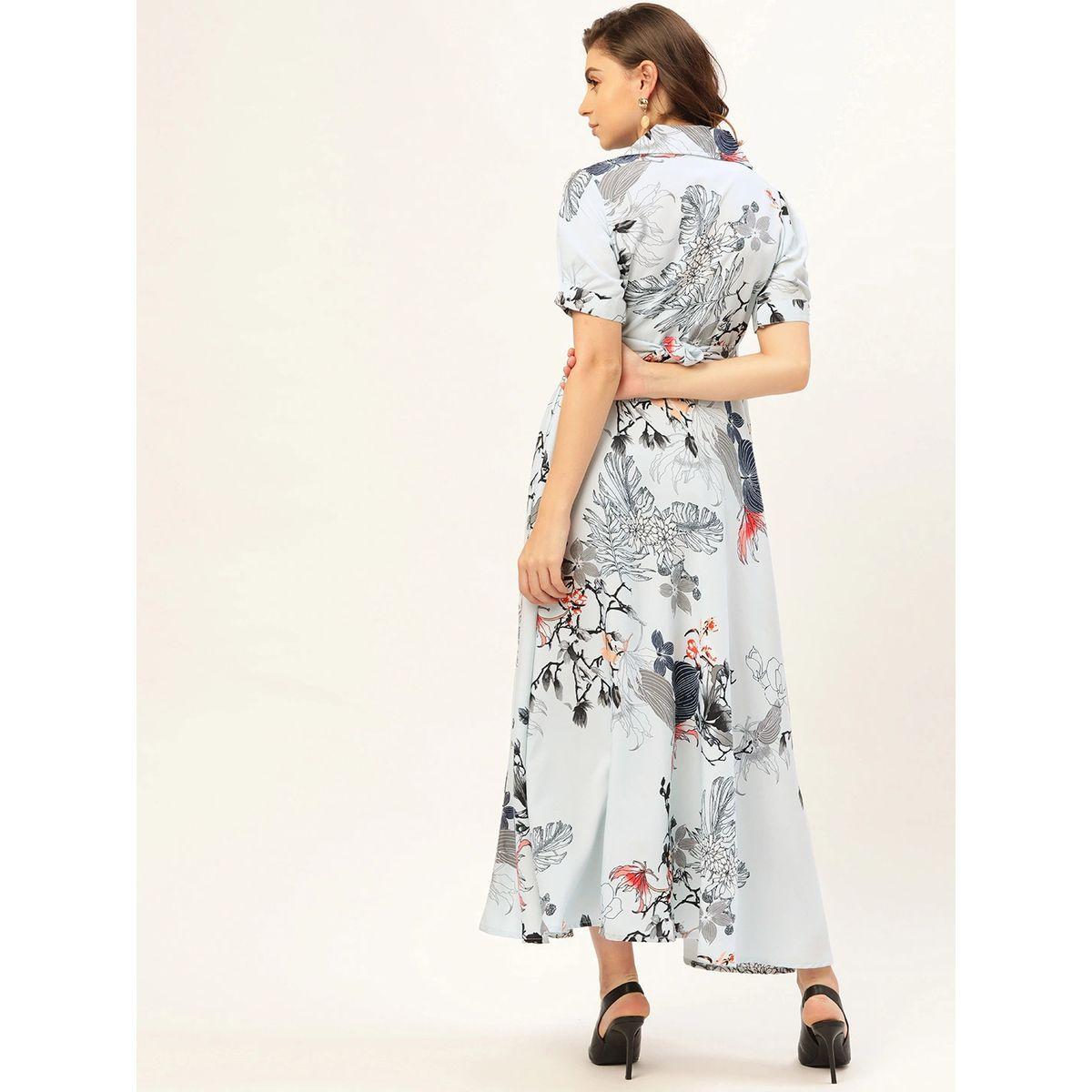 فستان طويل مطبع بزهور مع اكمام قصيرة يو آند إف × ستايلي-women-clothing-dresses-image-2