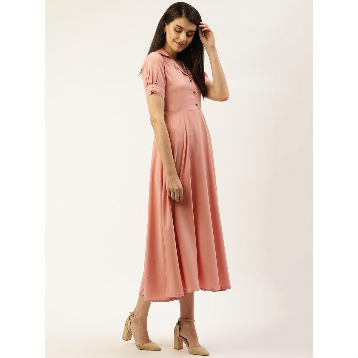 U&F X Styli  Solid A-Line Puff Sleeve Midi Dress-women-clothing-dresses-image-3
