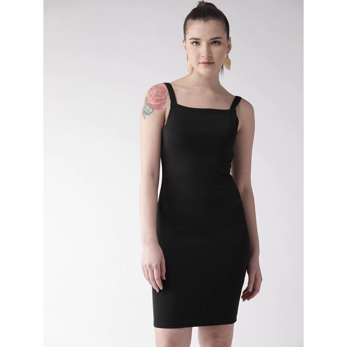 فستان بديكون قصير سادة بلا اكمام يو آند إف × ستايلي-women-clothing-dresses-image-2