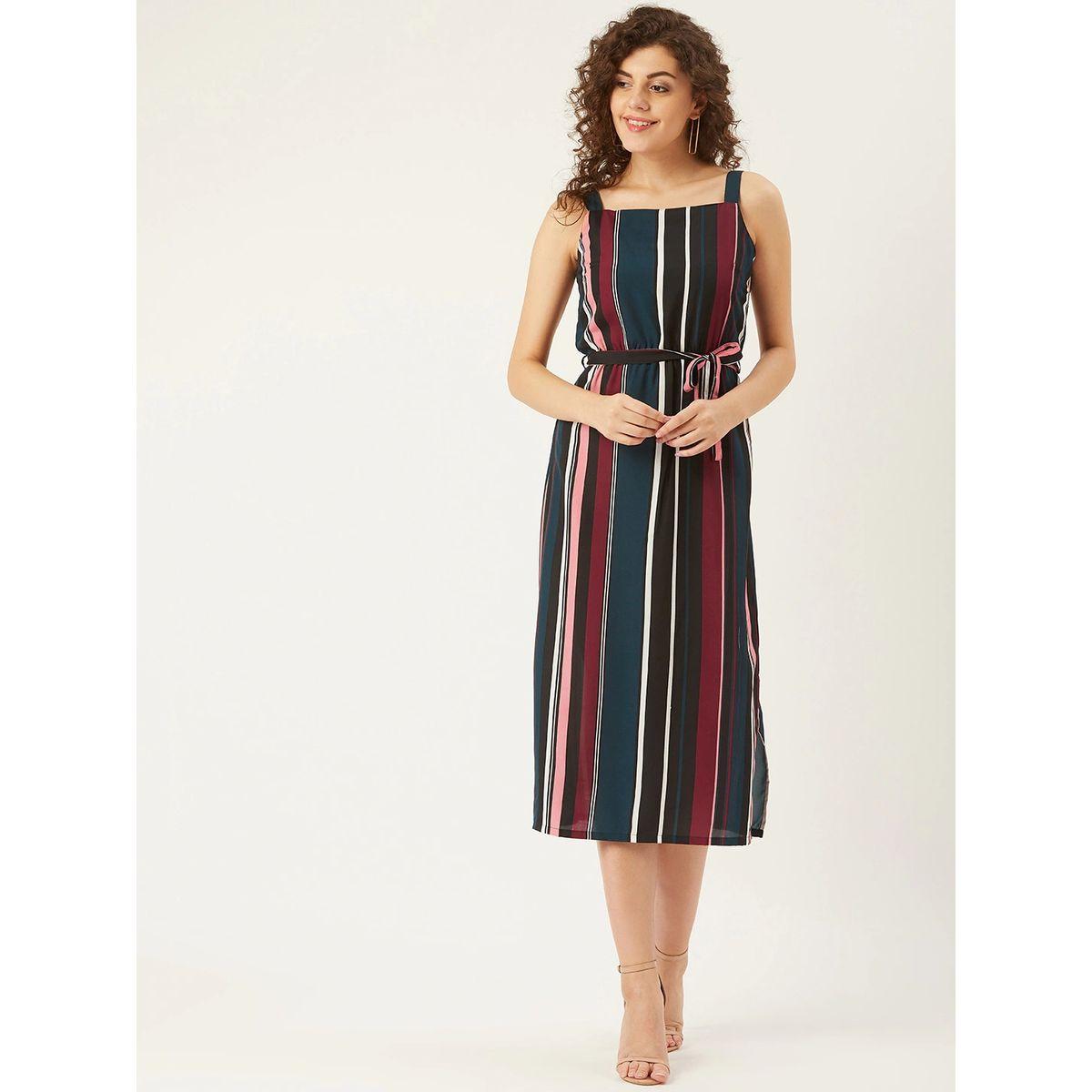 U&F X Styli  Striped Sleeveless Midi Dress with Tie Belt-women-clothing-dresses-image-3