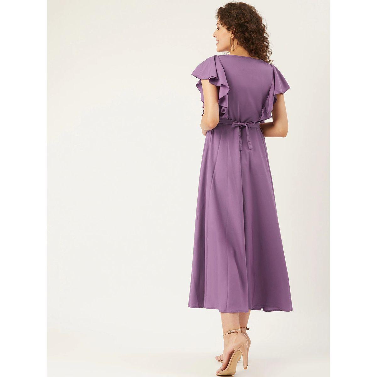 U&F Embroidery Detail A-Line Midi Dress with Frill Sleeves-women-clothing-dresses-image-3