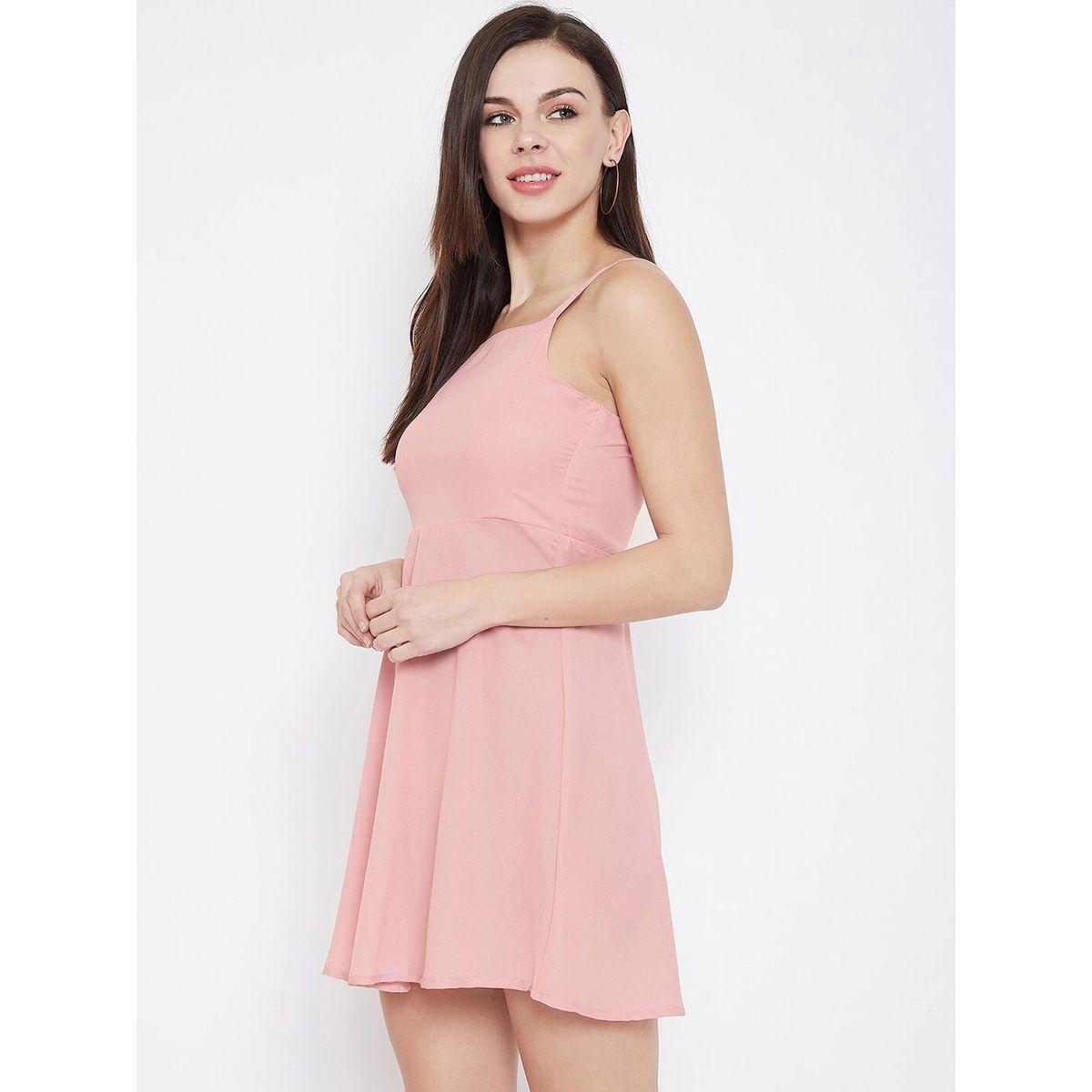U&F X Styli  Solid A-Line Strappy Mini Dress-women-clothing-dresses-image-2