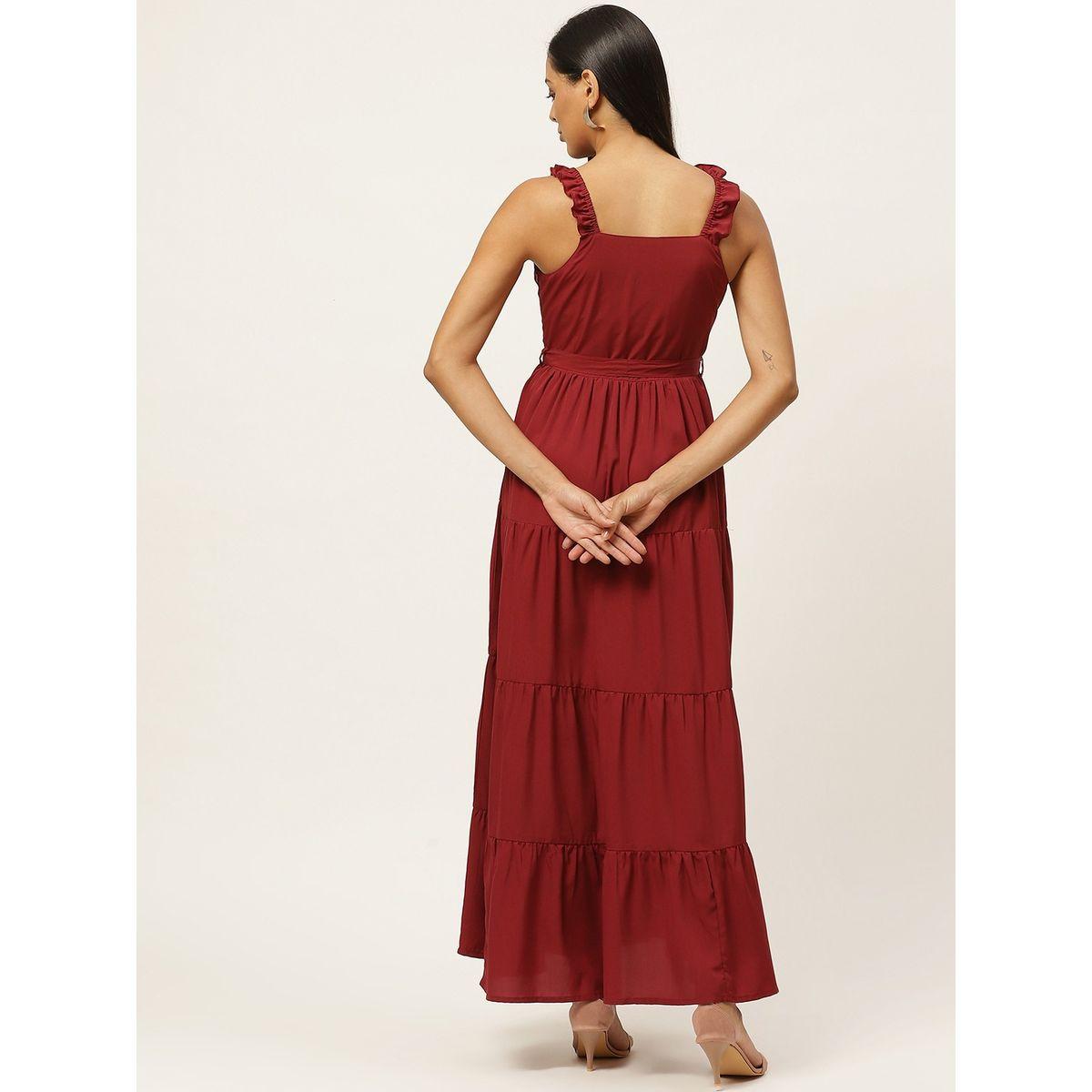 فستان طويل بحافة واسعة وكسرات يو آند إف × ستايلي-women-clothing-dresses-image-2