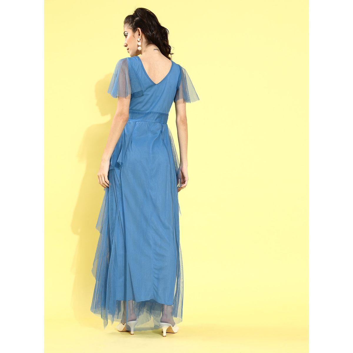U&F X Styli  Mesh Insert Ruffled A-Line Maxi Dress-women-clothing-dresses-image-2