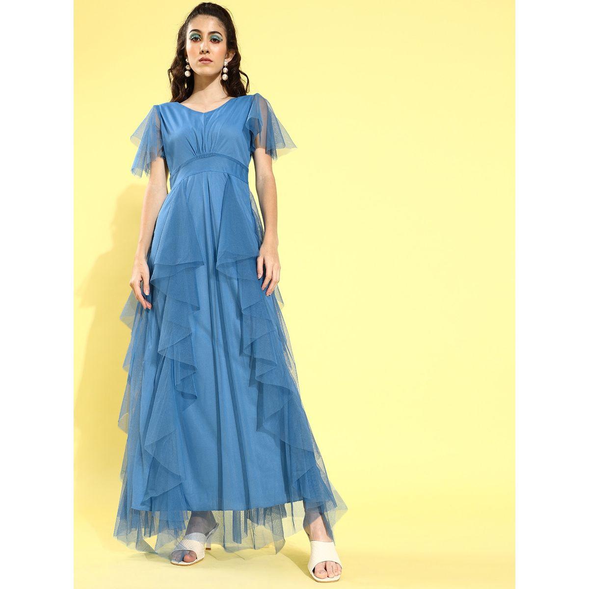 U&F X Styli  Mesh Insert Ruffled A-Line Maxi Dress-women-clothing-dresses-image-3