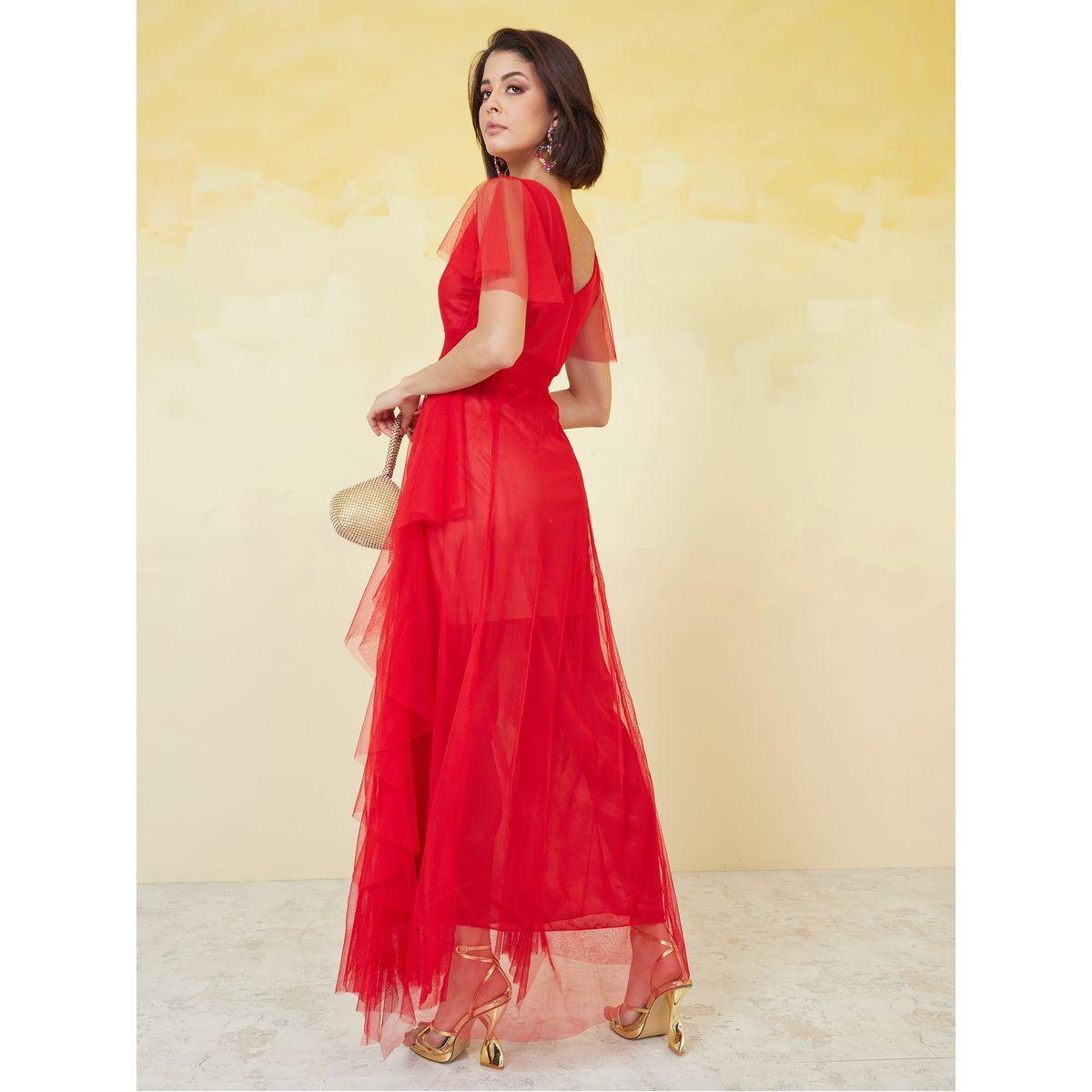 U&F Mesh Insert Layered A-Line Maxi Dress-women-clothing-dresses-image-4