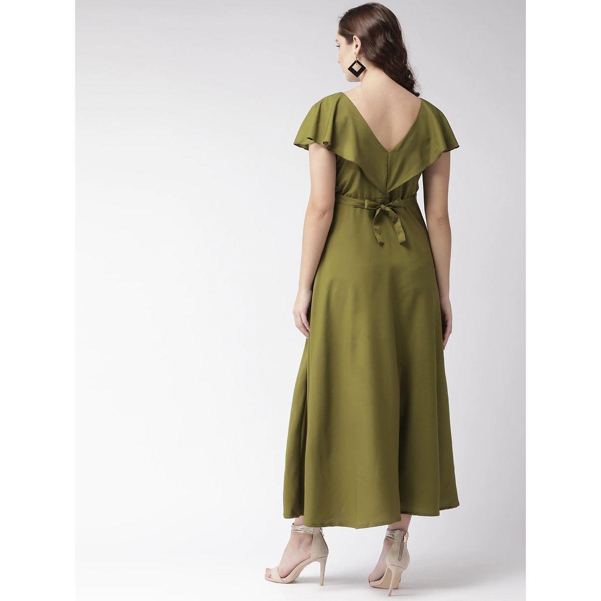 U&F X Styli  Square Neck A-Line Maxi Dress with Frill Sleeves-women-clothing-dresses-image-3