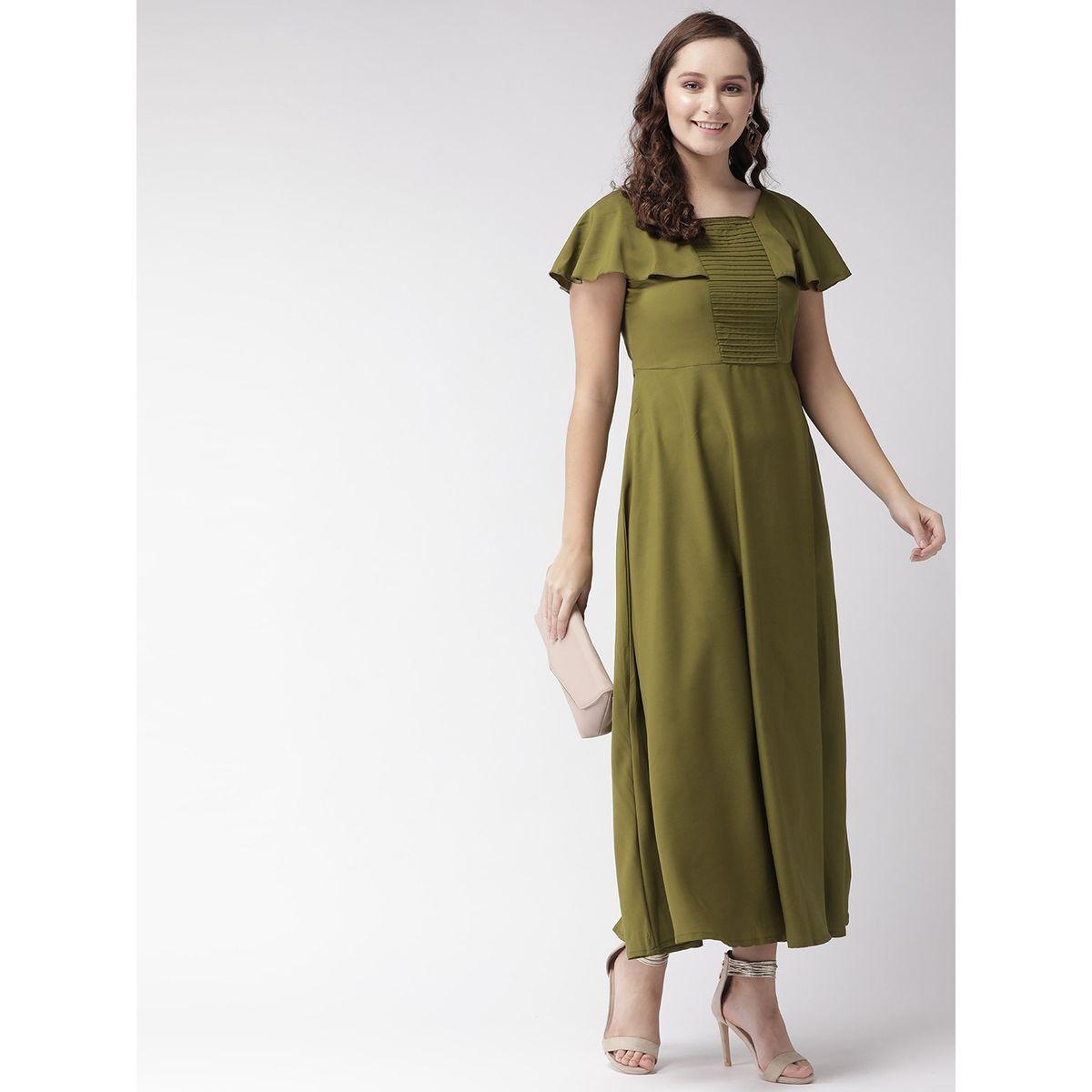 U&F X Styli  Square Neck A-Line Maxi Dress with Frill Sleeves-women-clothing-dresses-image-4