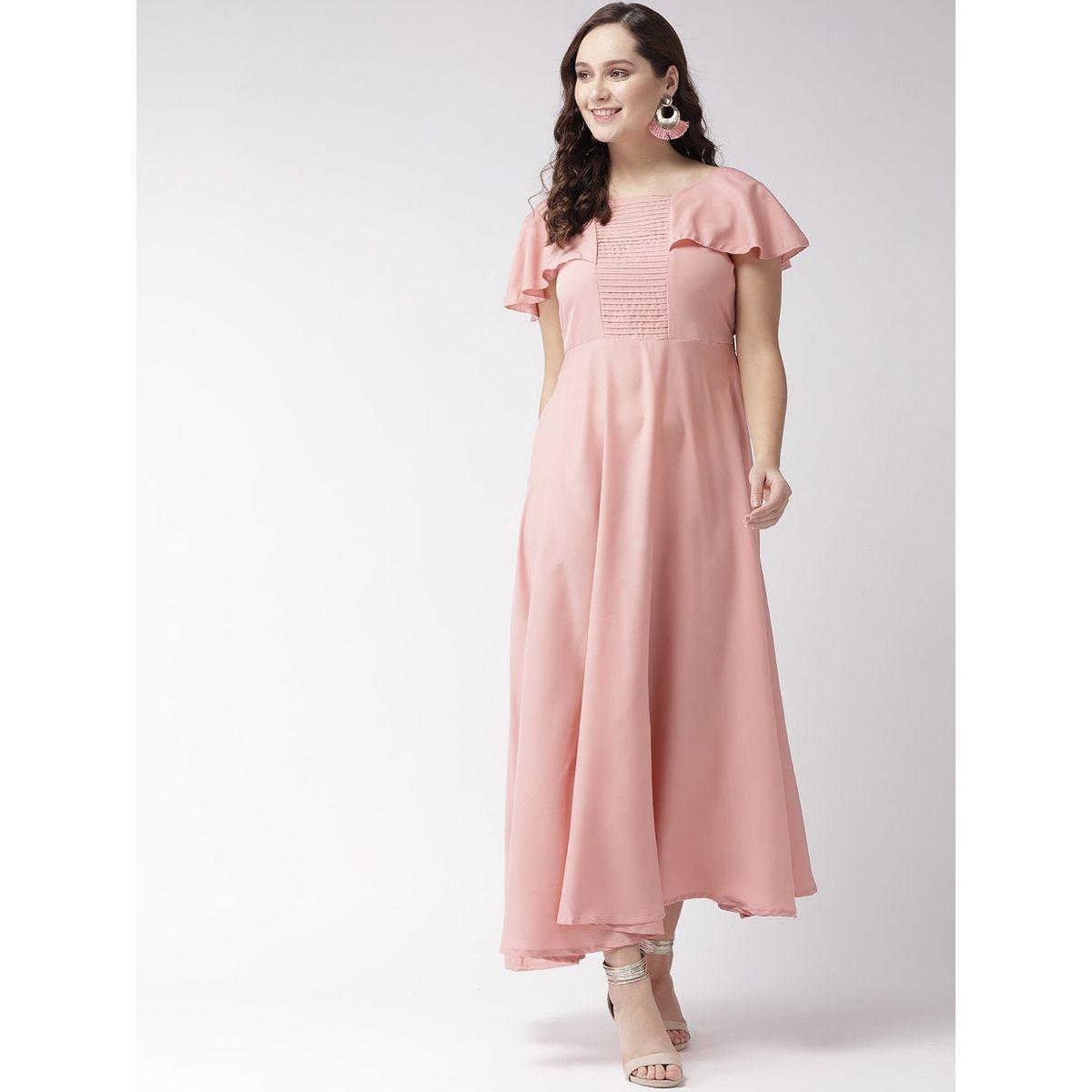 U&F X Styli  Square Neck A-Line Maxi Dress with Frill Sleeves-women-clothing-dresses-image-1