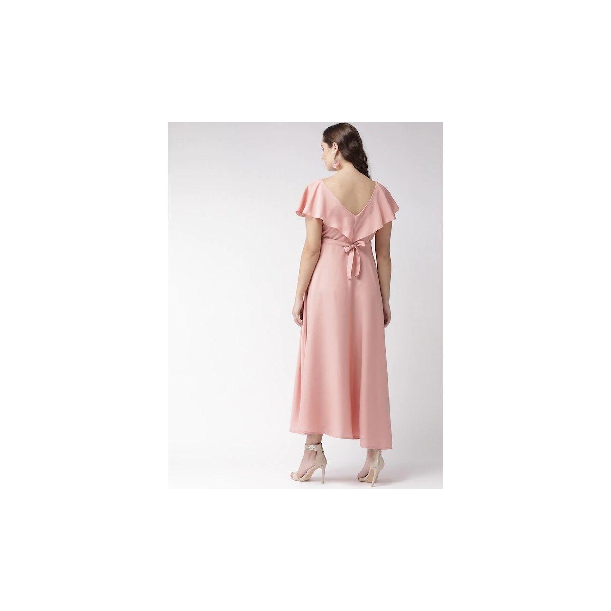U&F X Styli  Square Neck A-Line Maxi Dress with Frill Sleeves-women-clothing-dresses-image-3