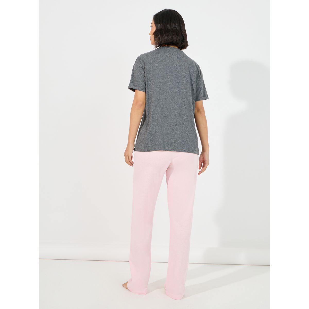 طقم من بنطال بيجاما مع تيشيرت بأكتاف منخفضة-women-clothing-nightwear-pyjamas-longsets-image-5