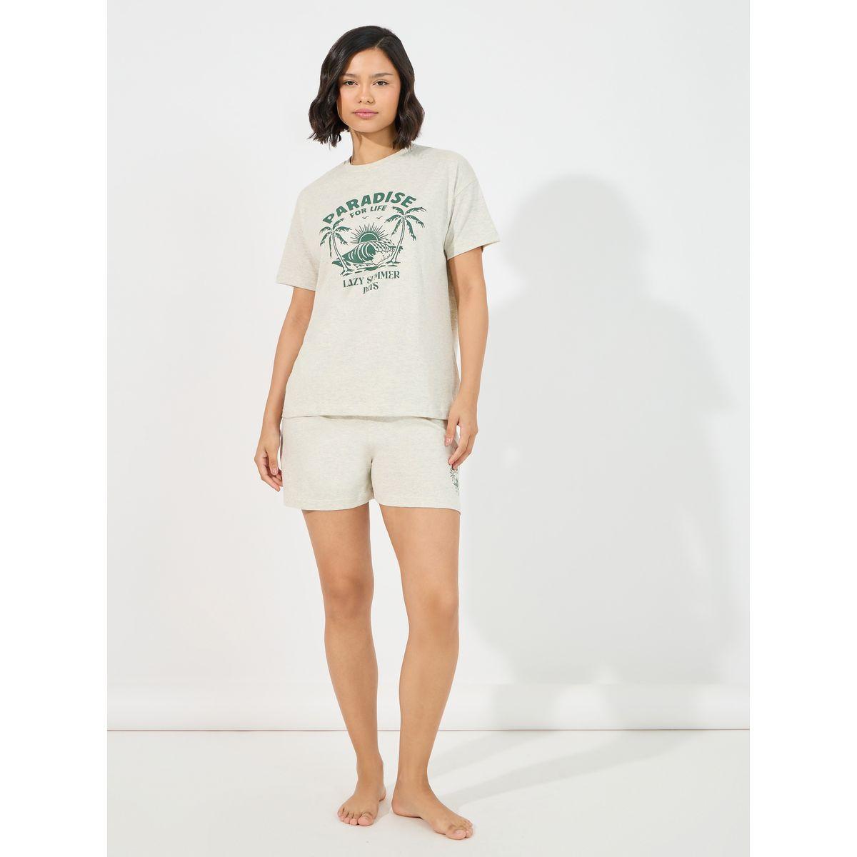 طقم من شورت مع تيشيرت بأكتاف منخفضة-women-clothing-nightwear-pyjamas-shortsets-image-2