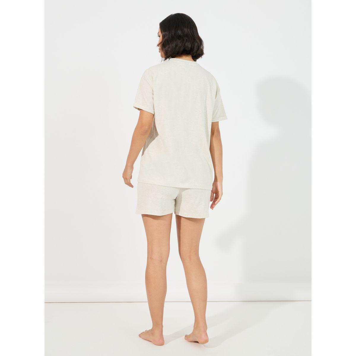 Styli Unwind California Graphic Dropped Shoulder T-Shirt & Shorts Set-women-clothing-nightwear-pyjamas-shortsets-image-5