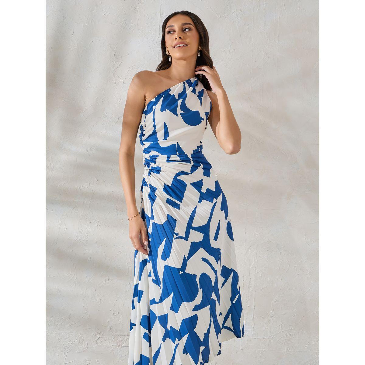 Styli Limited Abstract Print One Shoulder Neck Gathered Midi Dress-women-clothing-dresses-image-3