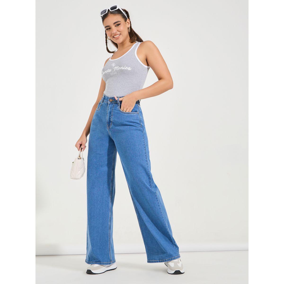 Styli Basic High Rise Full Length Wide Leg Jeans-women-clothing-bottoms-jeans-image-1
