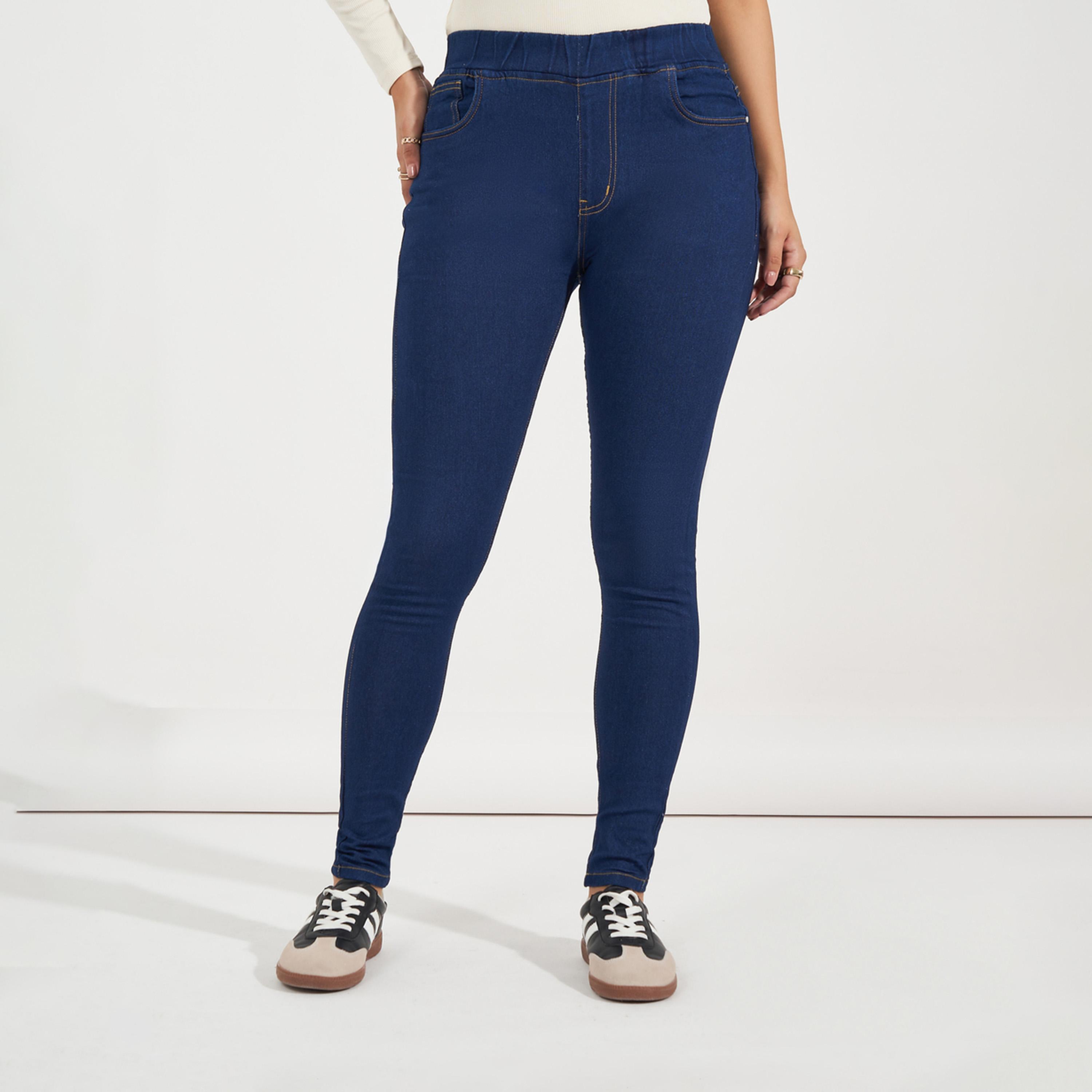 Styli Solid High Rise Skinny Fit Jeggings With Pockets-women-clothing-bottoms-jeans-image-2