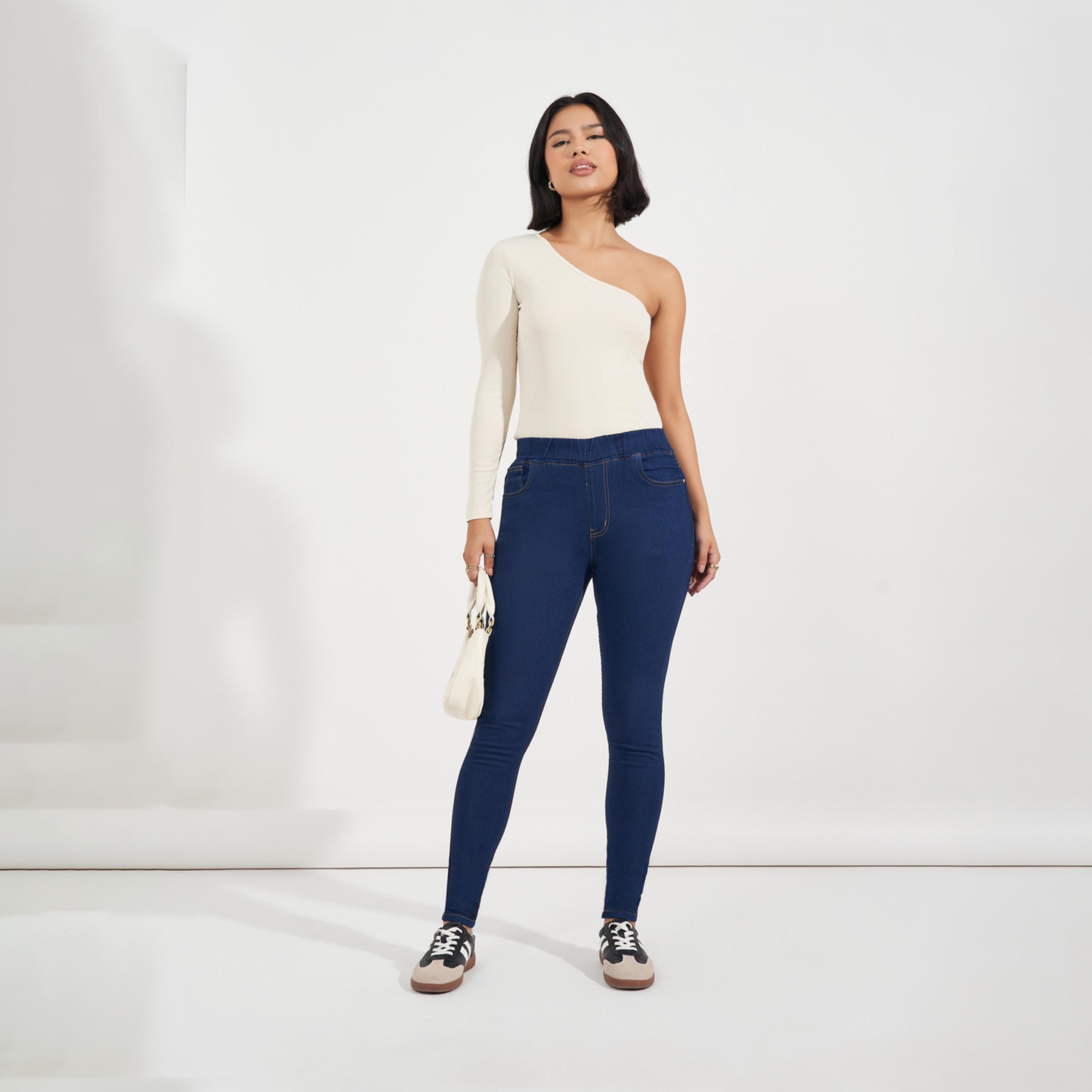 Styli Solid High Rise Skinny Fit Jeggings With Pockets-women-clothing-bottoms-jeans-image-5