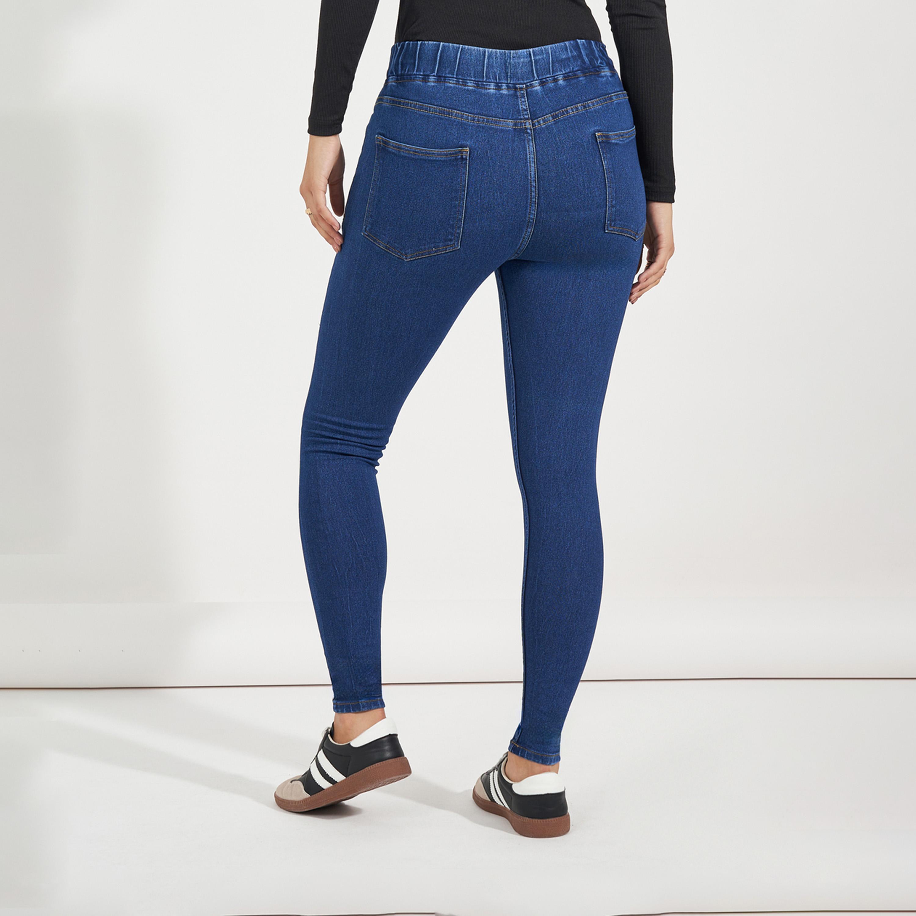 ستايلي - بنطال جينز ضيق بخصر عالٍ وقصة ضيقة مع جيوب-women-clothing-bottoms-jeans-image-5