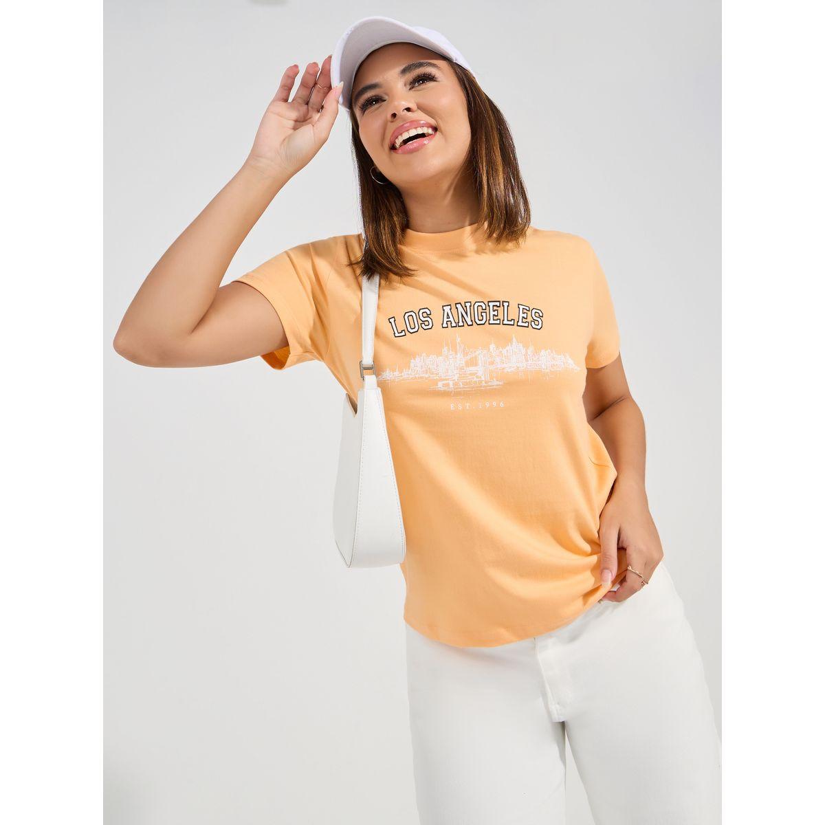 Styli Regular Fit Los Angeles Slogan Print T-Shirt-women-clothing-tshirts-image-3