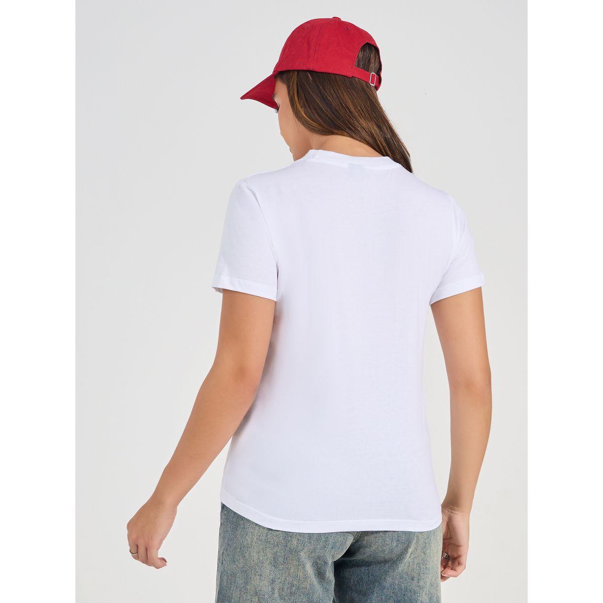 تيشيرت مطبع بكتابة مع قصة عادية-women-clothing-tshirts-image-5