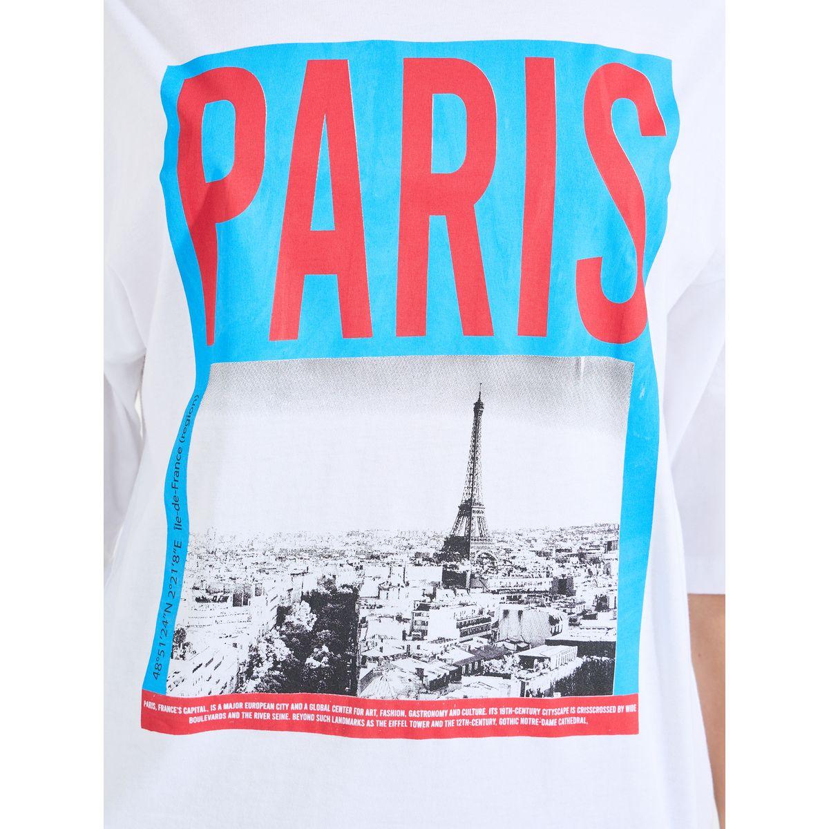 تيشيرت فضفاض بطبعة جرافيك مع اكتاف منخفضة-women-clothing-tshirts-image-3
