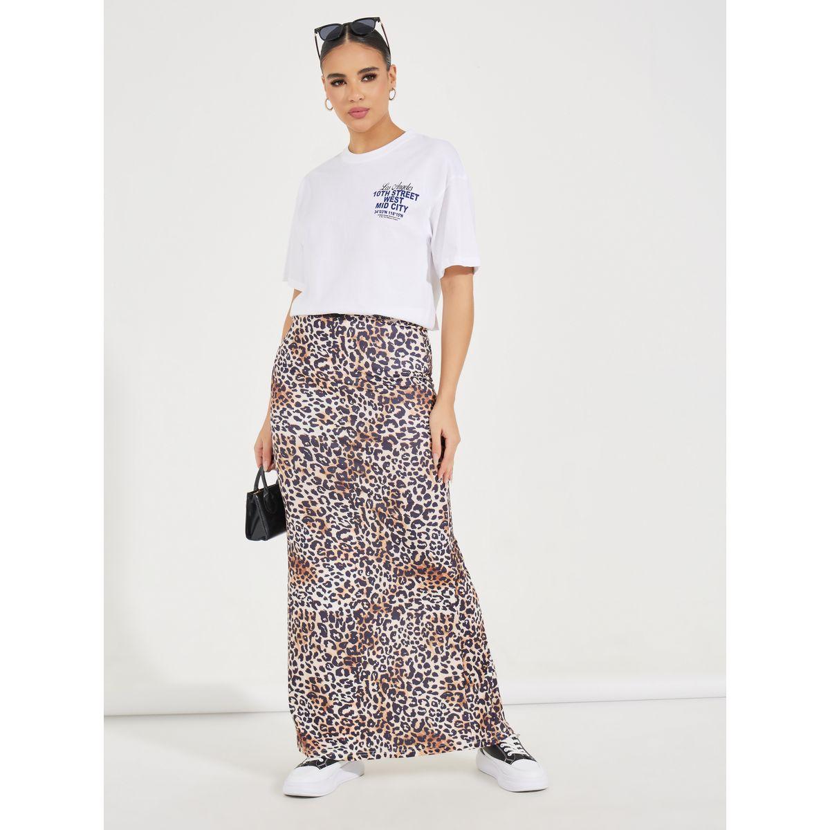Styli Oversized 10th Street Slogan Print T-Shirt with Dropped Shoulder-women-clothing-tshirts-image-2